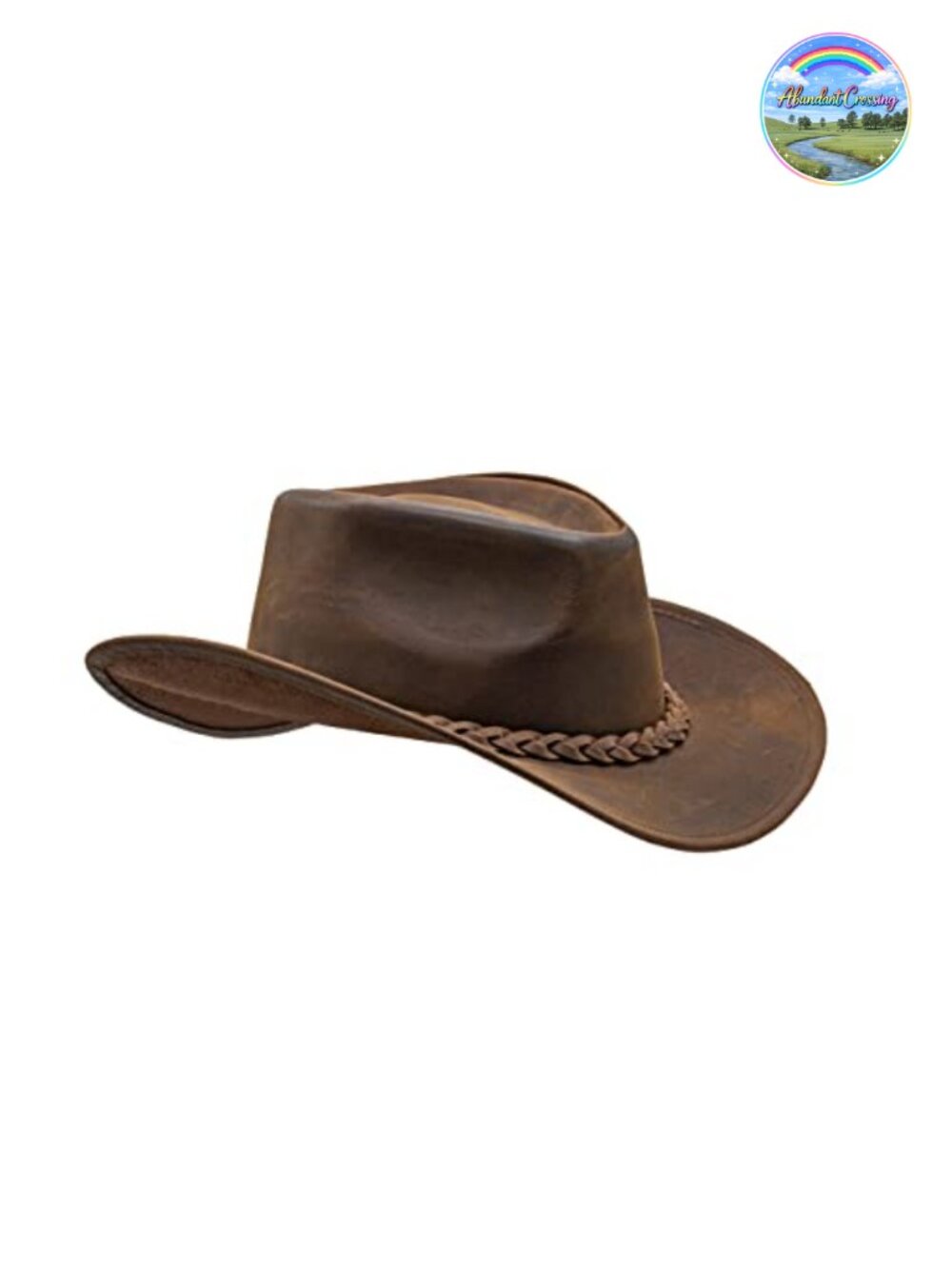 Block Grain Leather Cowboy Hat Shapeable Outback Western Hat for Men